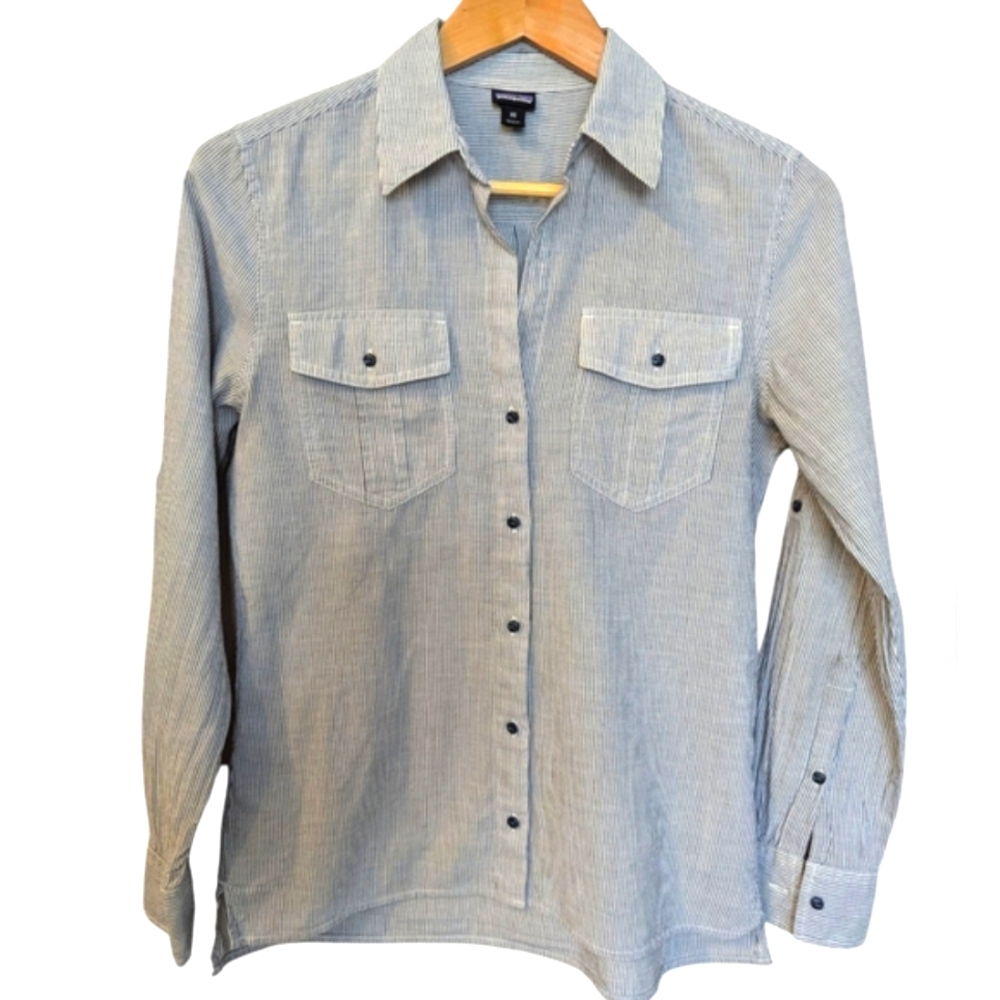 PATAGONIA Women's Striped Long Sleeve Shirt Organic Cotton Size XS